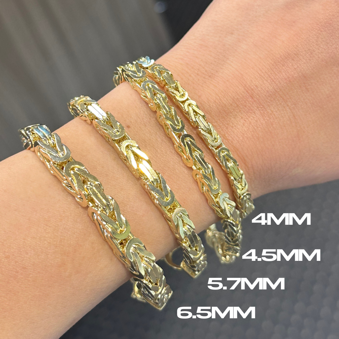 4.0MM Byzantine Bracelet Saints Gold