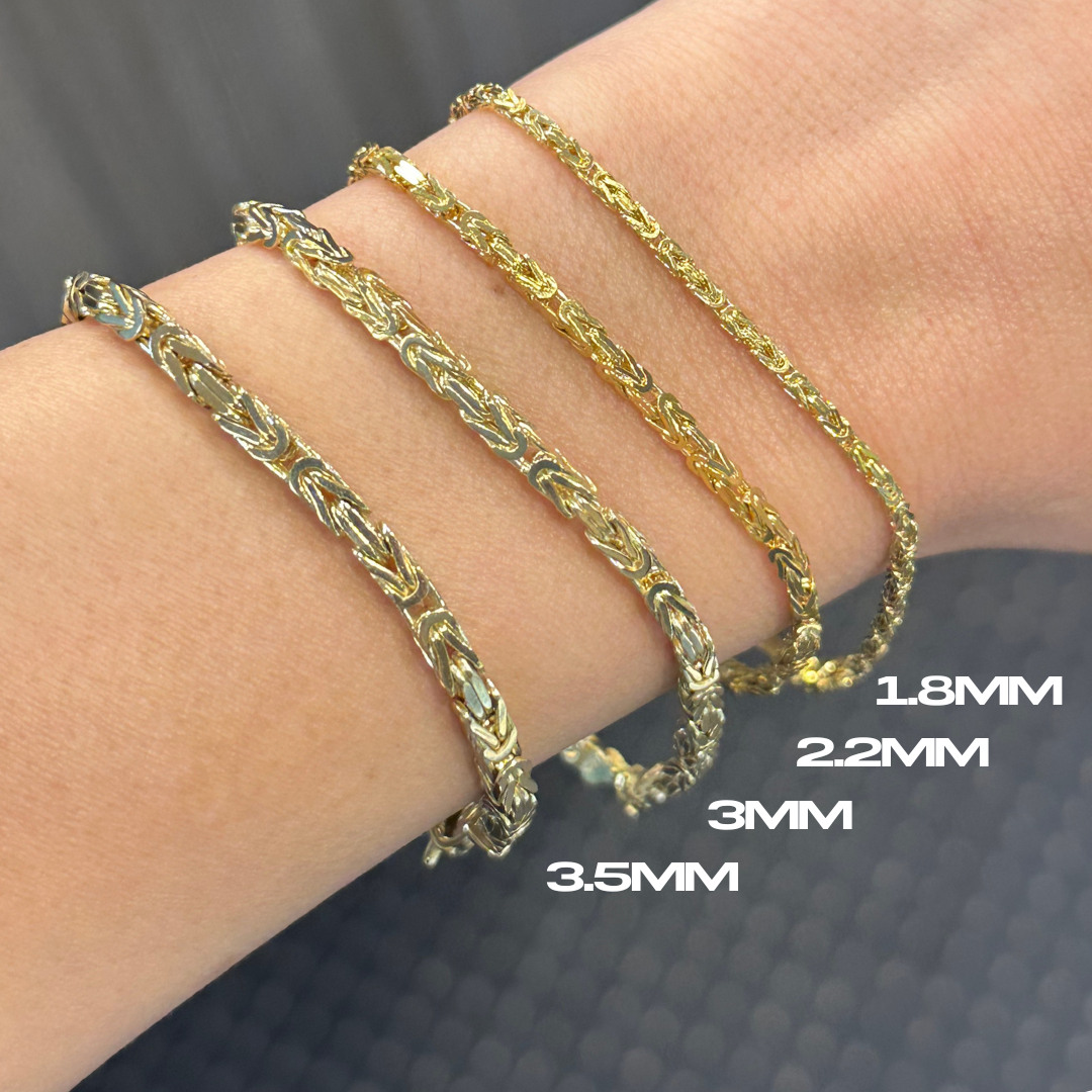 2.2MM Byzantine Bracelet - Saints Gold Co.