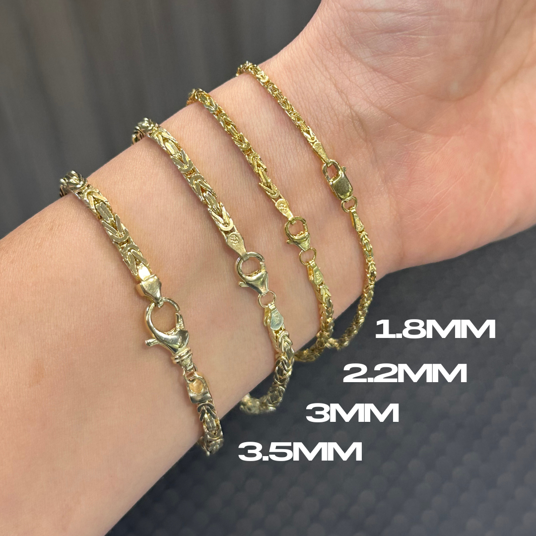 3.5MM Byzantine Bracelet - Saints Gold Co.