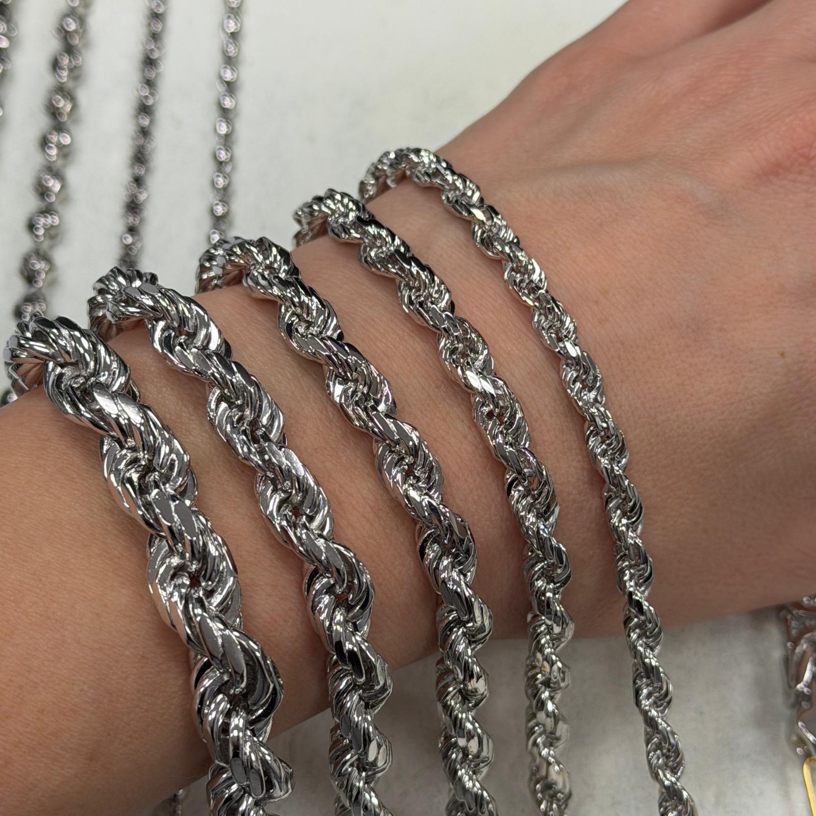 Diamond Cut Rope Chain or Bracelet (Made to Order)