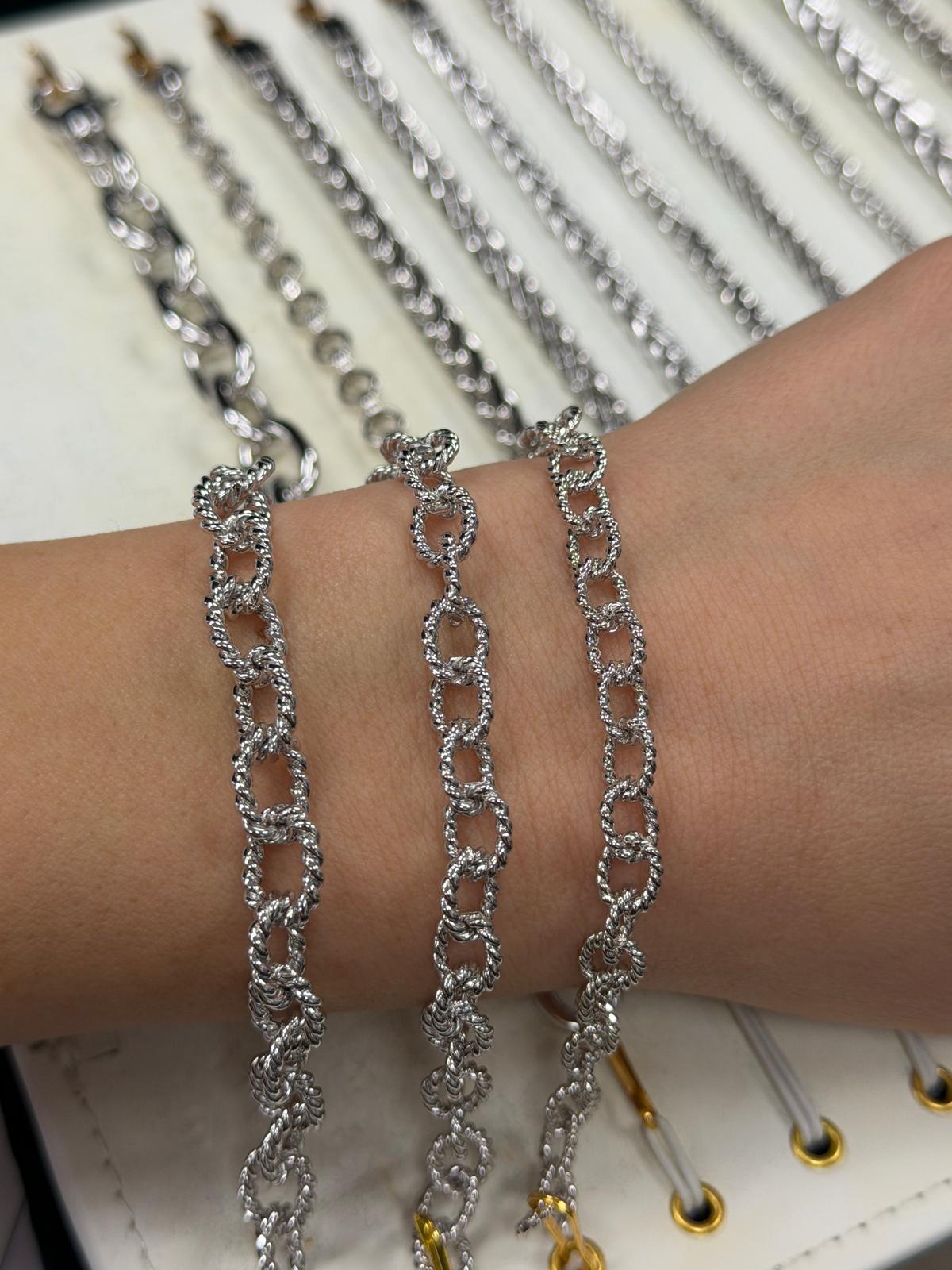 Textured Round Link Chain or Bracelet (Made to Order)