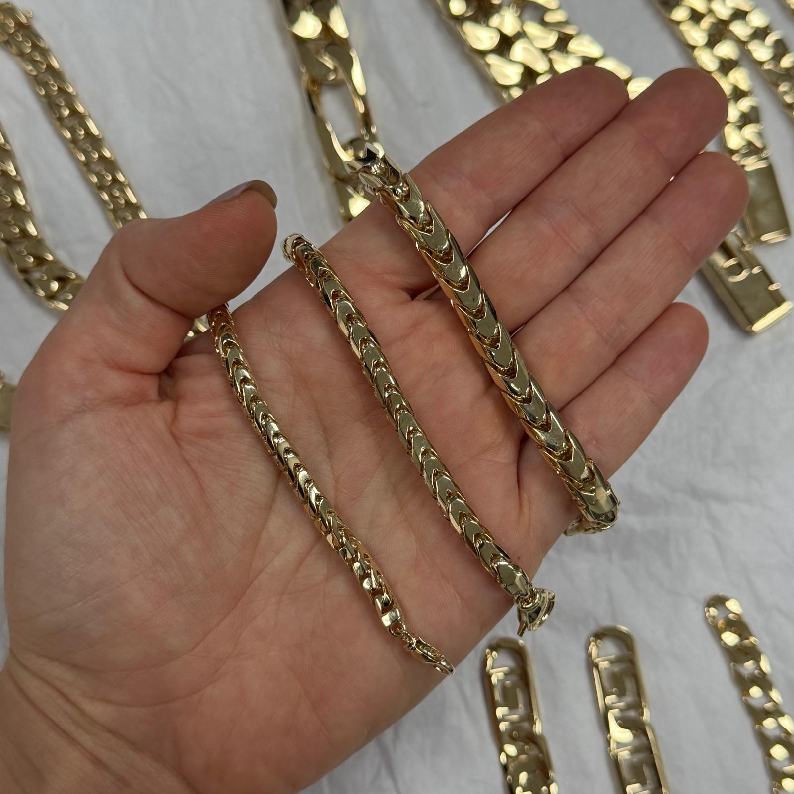 8-Sided Franco Chain or Bracelet (Made to Order)