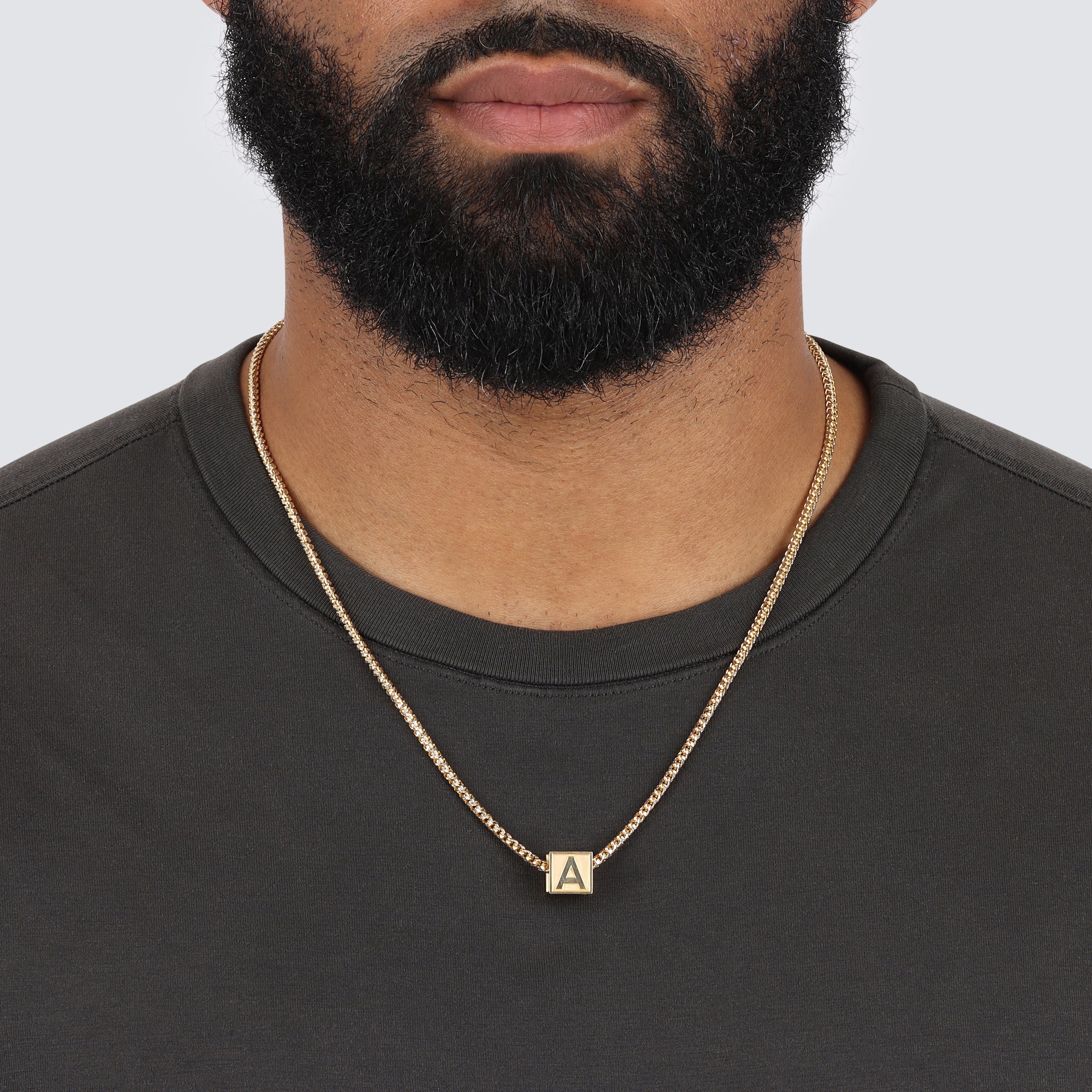 Initial Cube Pendant - Saints Gold Co.