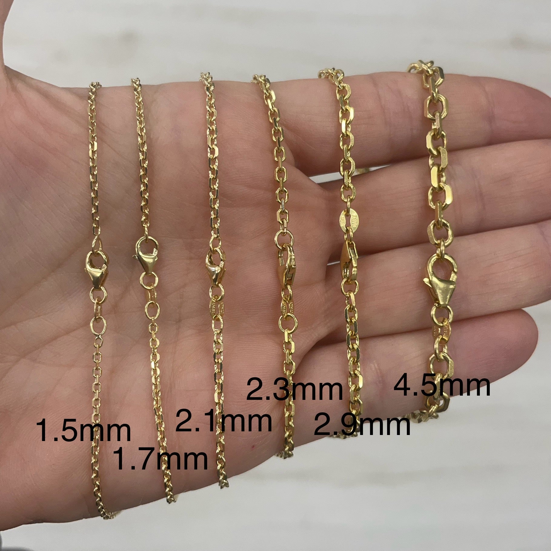 2.1MM Knife Edge Rolo Chain