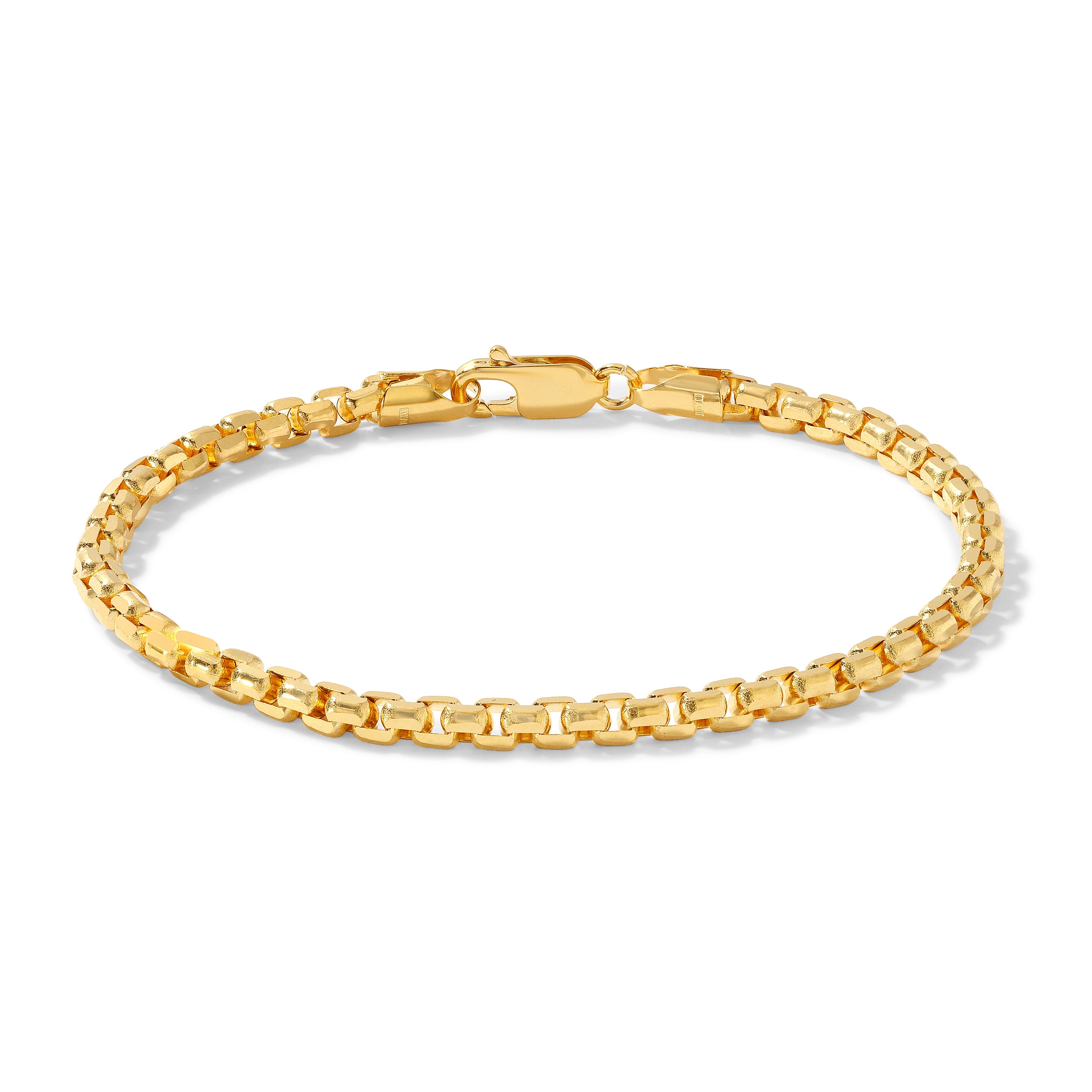 14K Multi-Faceted Box Bracelet (Solid Gold)