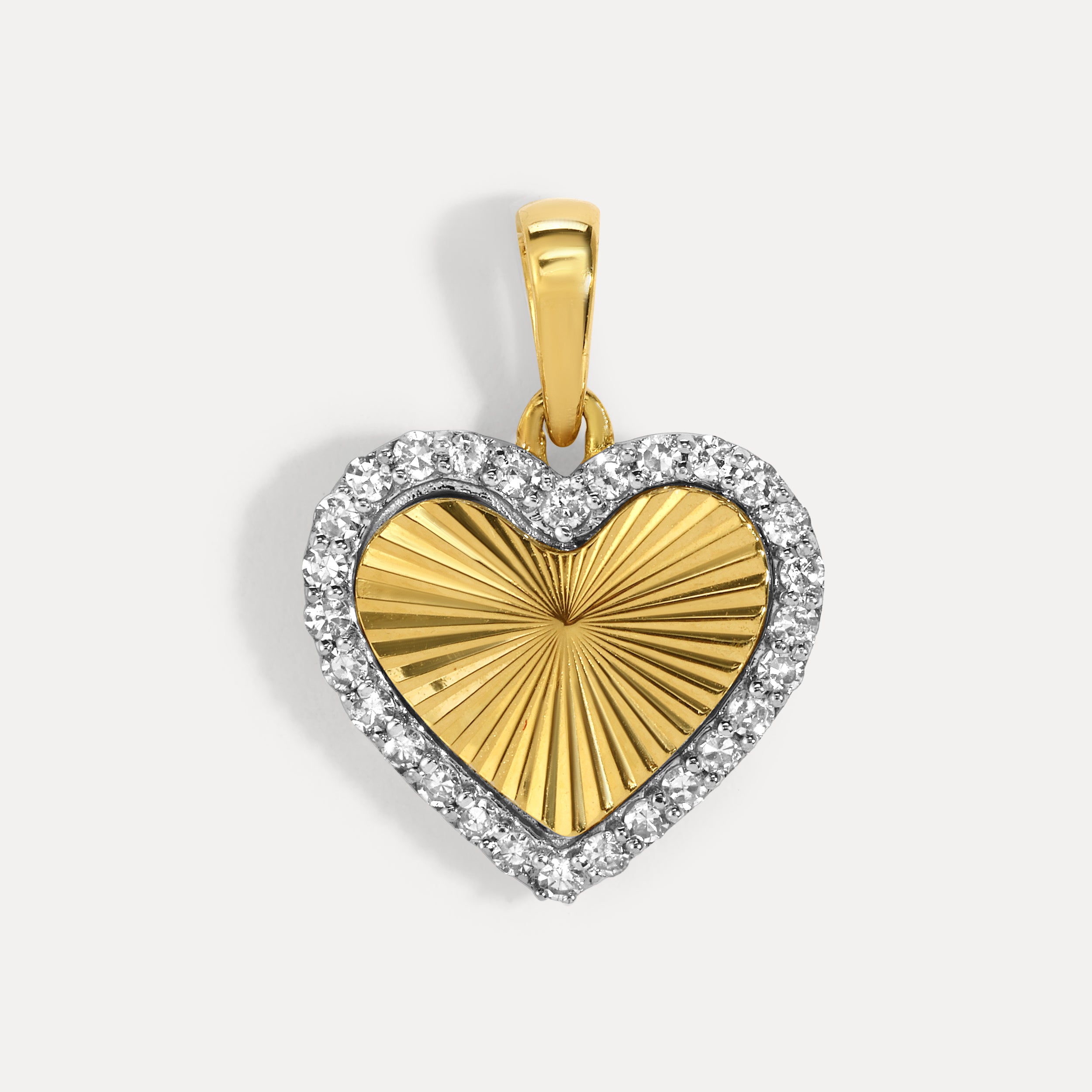 Diamond Cut Heart Natural Diamond Charm - Saints Gold Co.