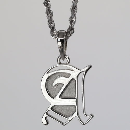 old english solid gold 14k gallery pendant charm custom make initial letter a