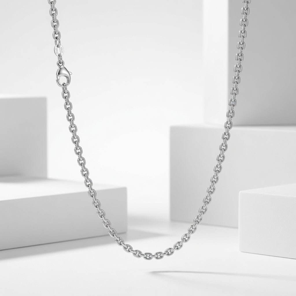 Knife Edge Rolo Chain (Platinum 950) - Saints Gold Co.