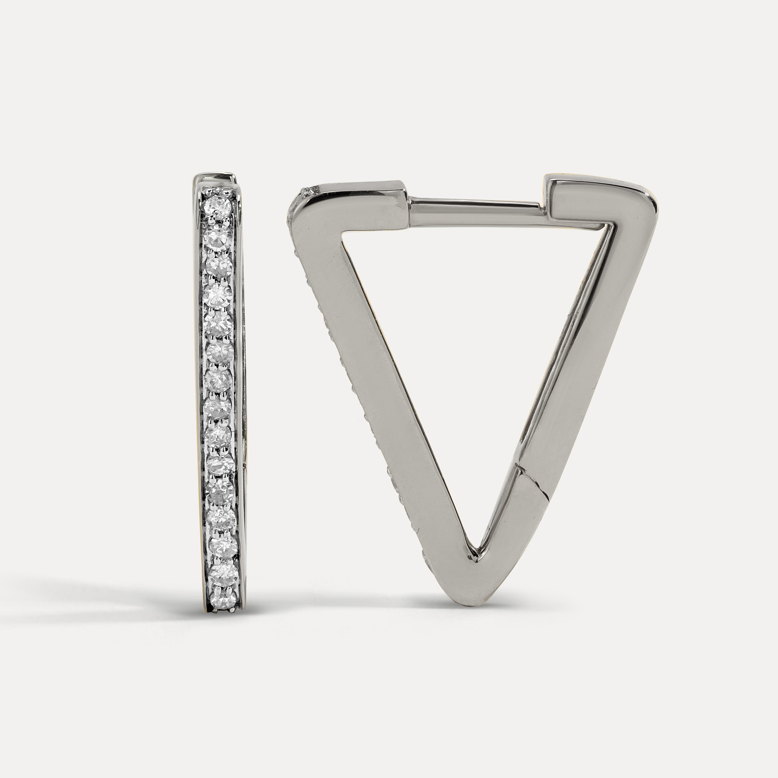 Triangle Huggies Natural Diamonds Solid Gold - Saints Gold Co.
