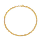 skinny cuban link chain bracelet dainty solid gold beautiful 2.7mm thick with lobster clasp for extra secure closure end caps stamped 14k or 18k with jump ring