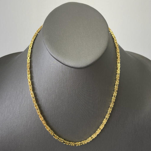 3.5mm byzantine chain yellow gold solid gold 14k 14 karat