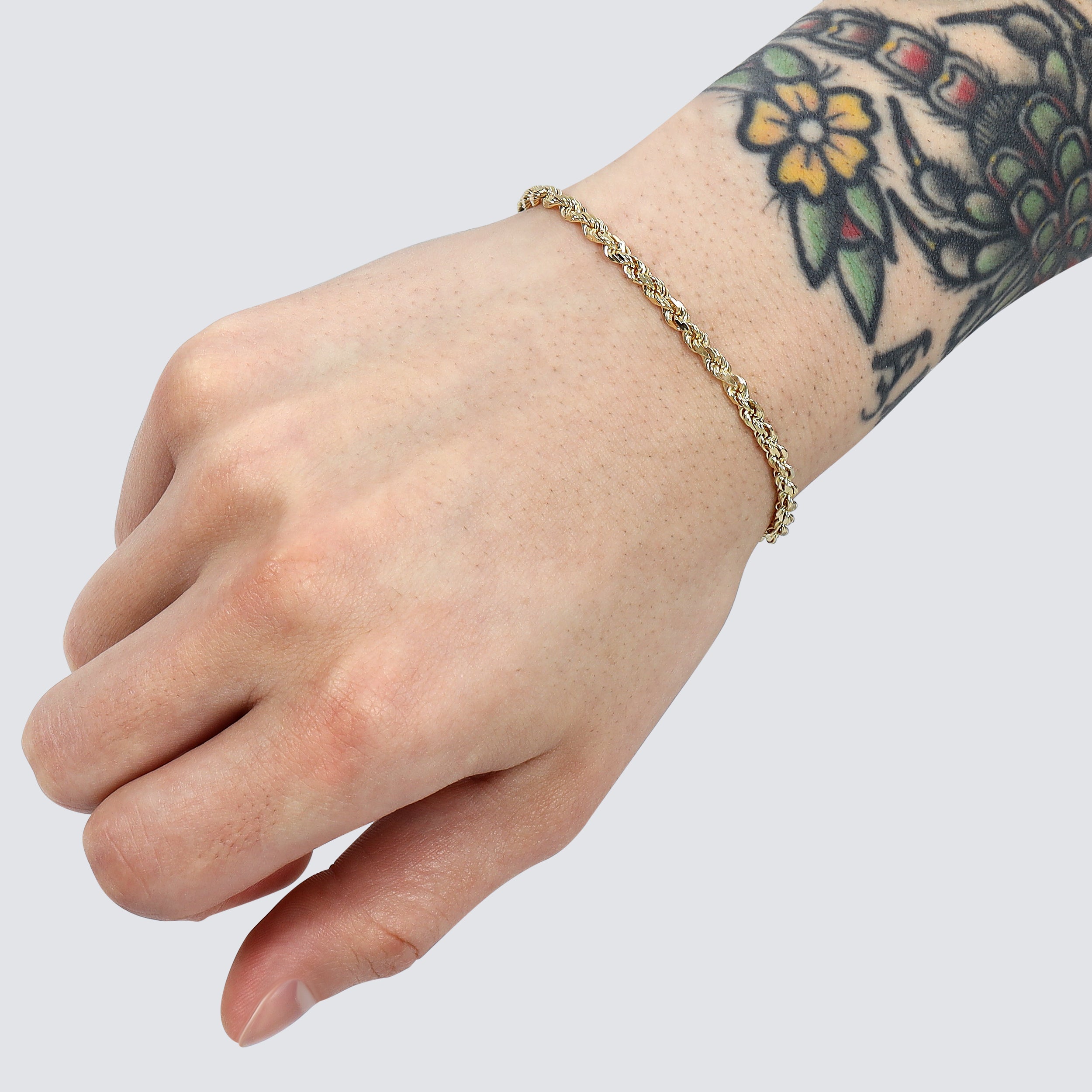 3.5mm rope bracelet in yellow gold 14k made in italy