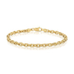 3mm power link bracelet in yellow gold 14k photo taken in white background