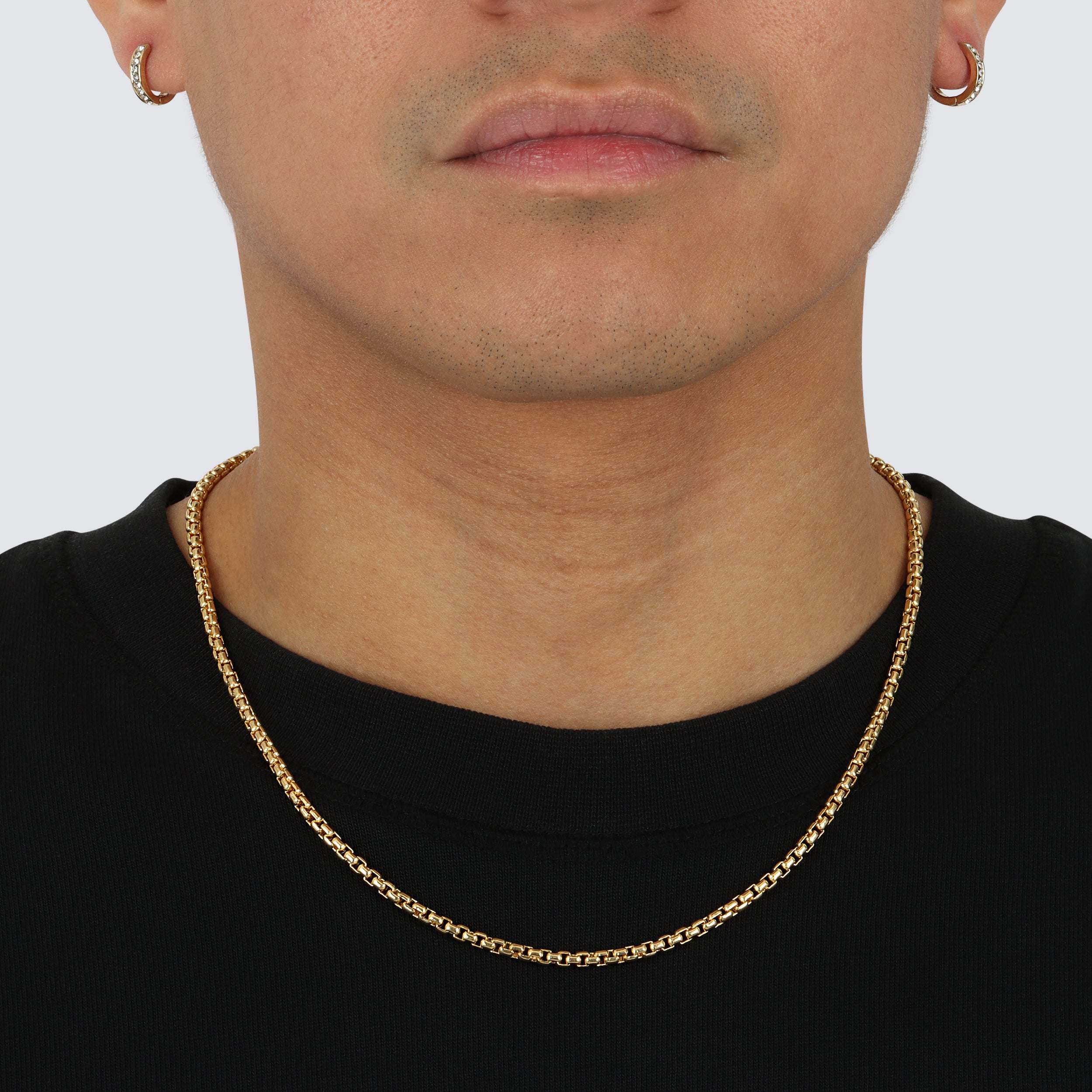 3.3mm rounded gold chain in yellow gold solid gold 14k 14 karat imported