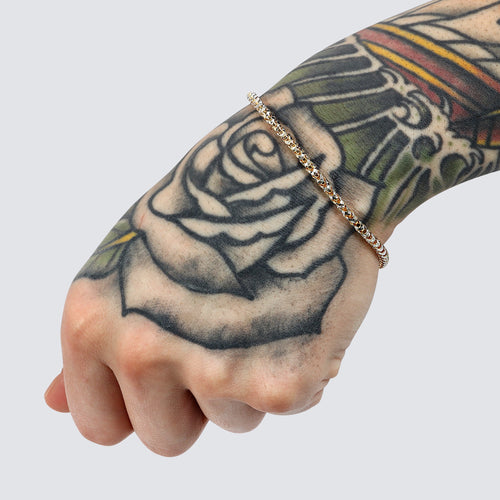 3mm rose gold saint franco prism cut bracelet solid 14k gold