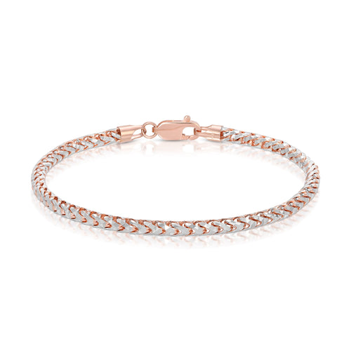 3mm rose gold saint franco prism cut bracelet solid 14k gold