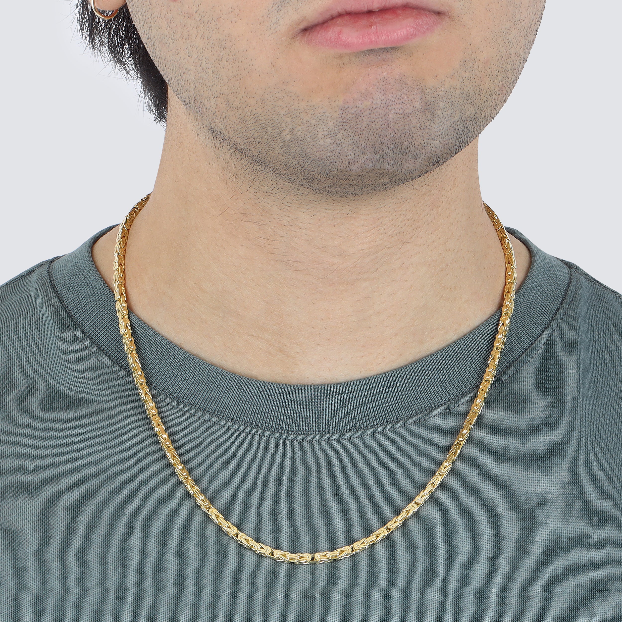 3mm byzantine chain chains mens jewelry solid gold 14k 14 karat made in italy gifts for best price online