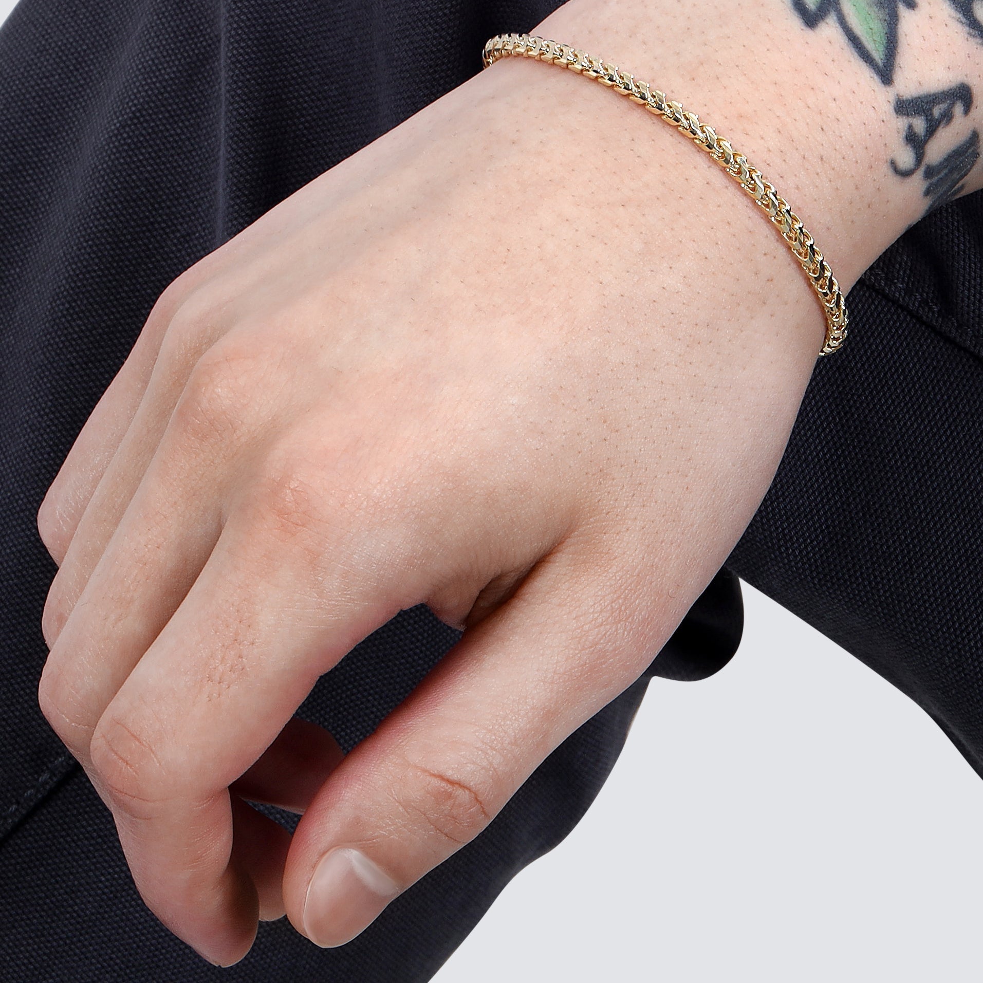 3MM Franco Bracelet (Diamond Cut) - Saints Gold