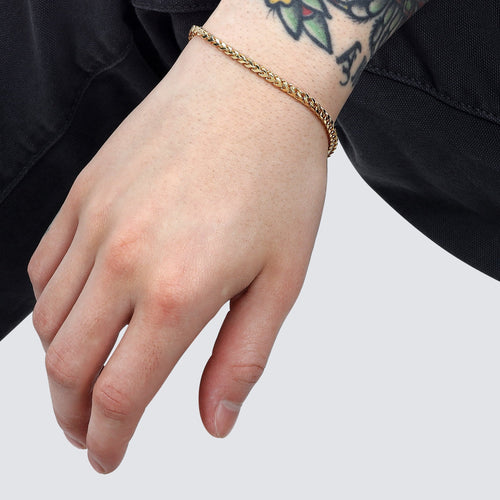 3MM Franco Bracelet (Plain) - Saints Gold