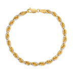 4.2mm prism cut rope bracelet in yellow and white 14k made in italy