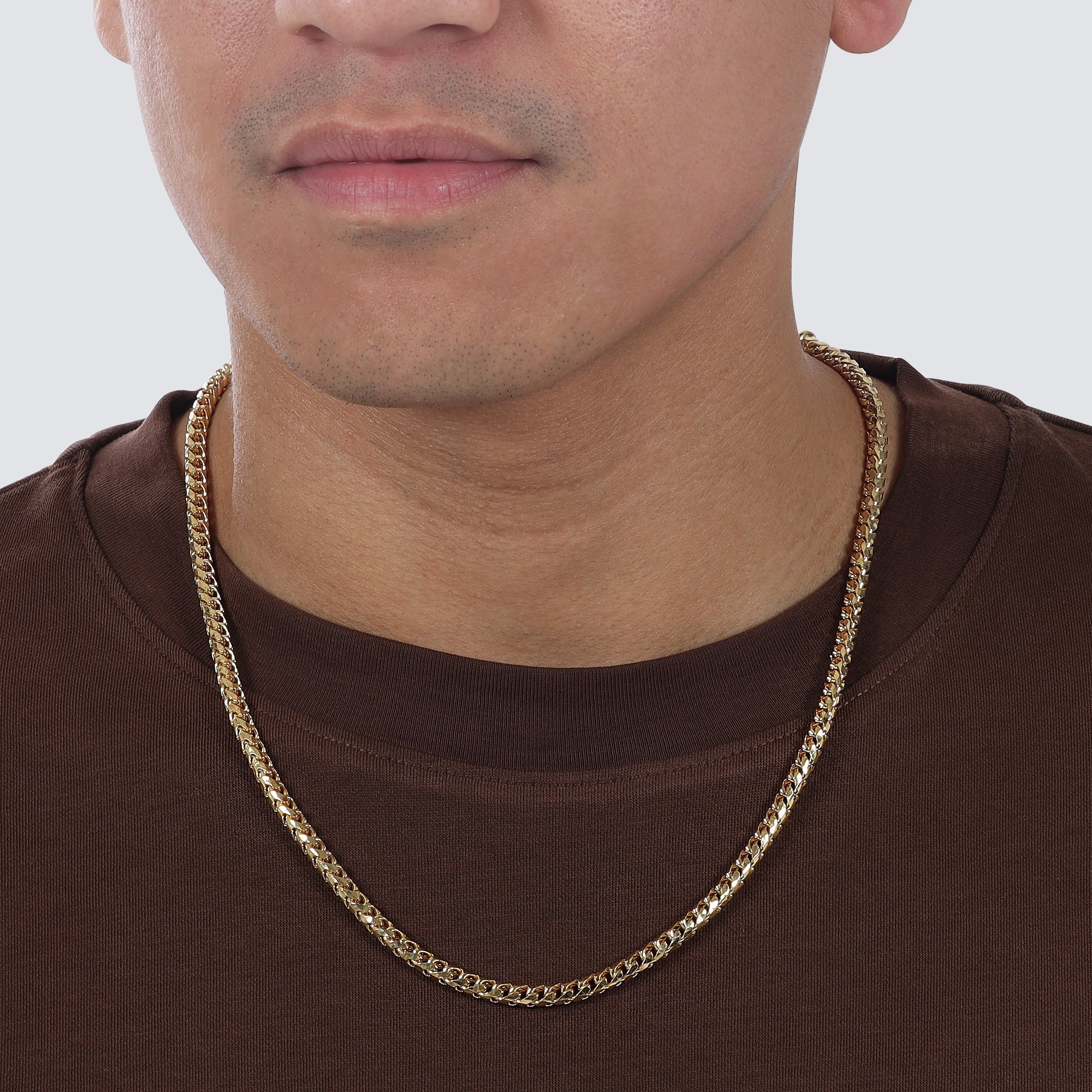 4.5mm diamond cut franco chain dc 14k 14 karat 18k 18 karat solid gold yellow gold