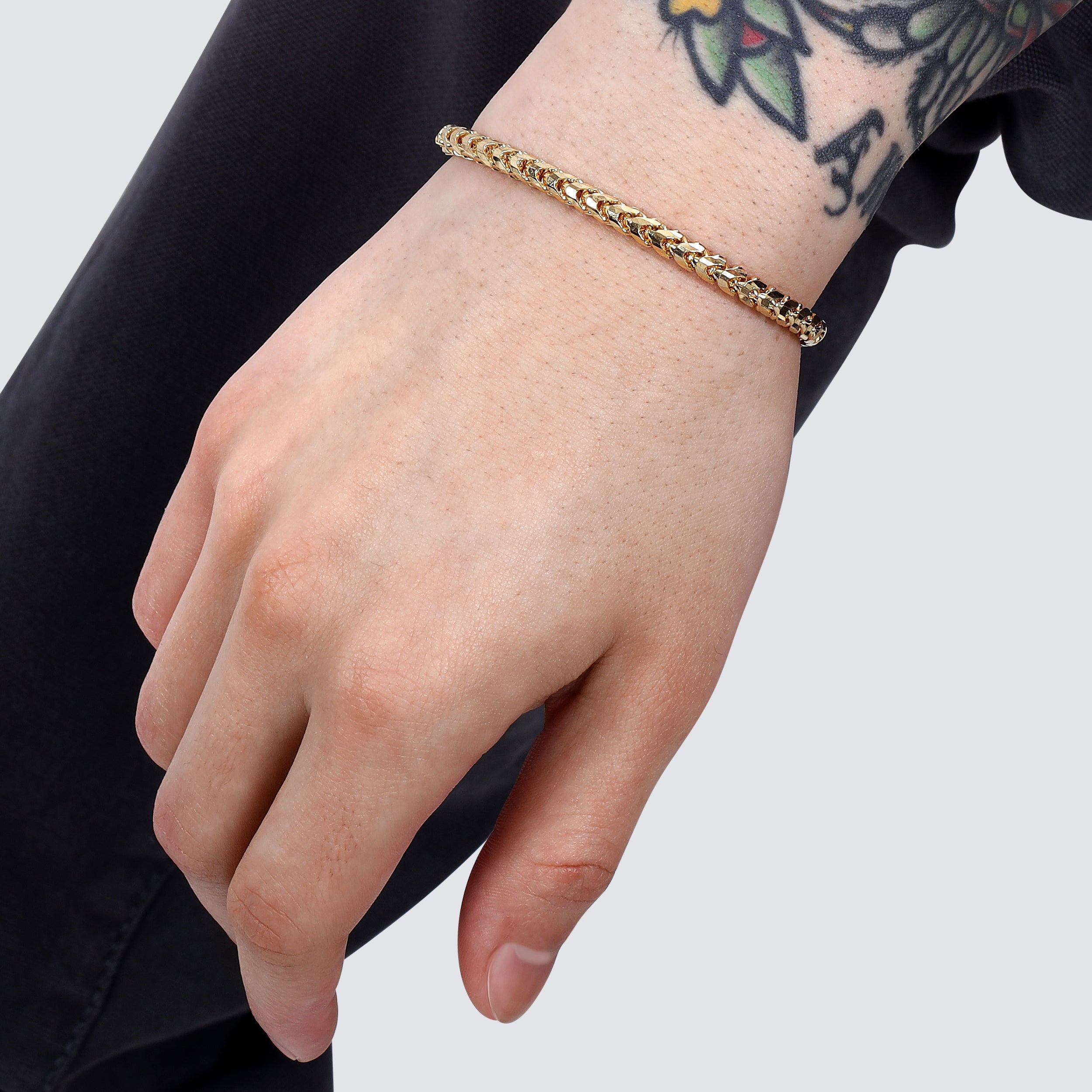 4.5MM Franco Bracelet (Diamond Cut) - Saints Gold
