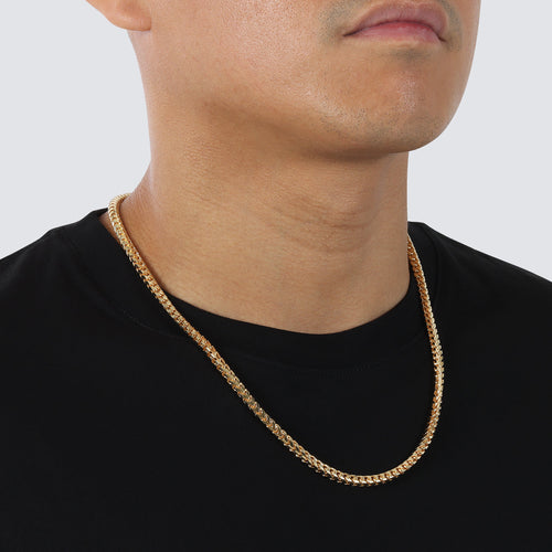 3.8MM Franco Chain (Diamond Cut) - Saints Gold