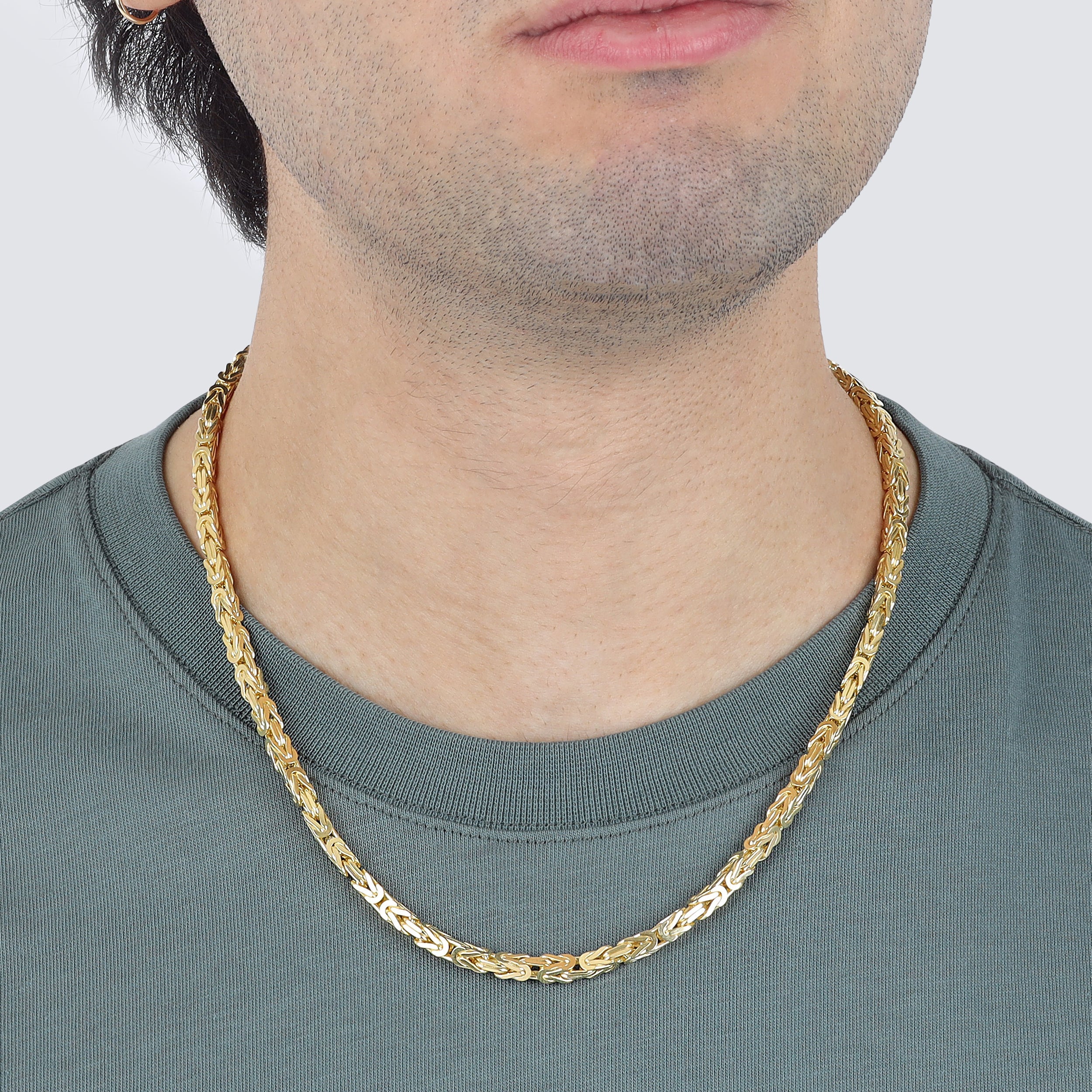 4mm made in italy byzantine chain chains mens jewelry online store shop gifts solid gold 14k 14 karat