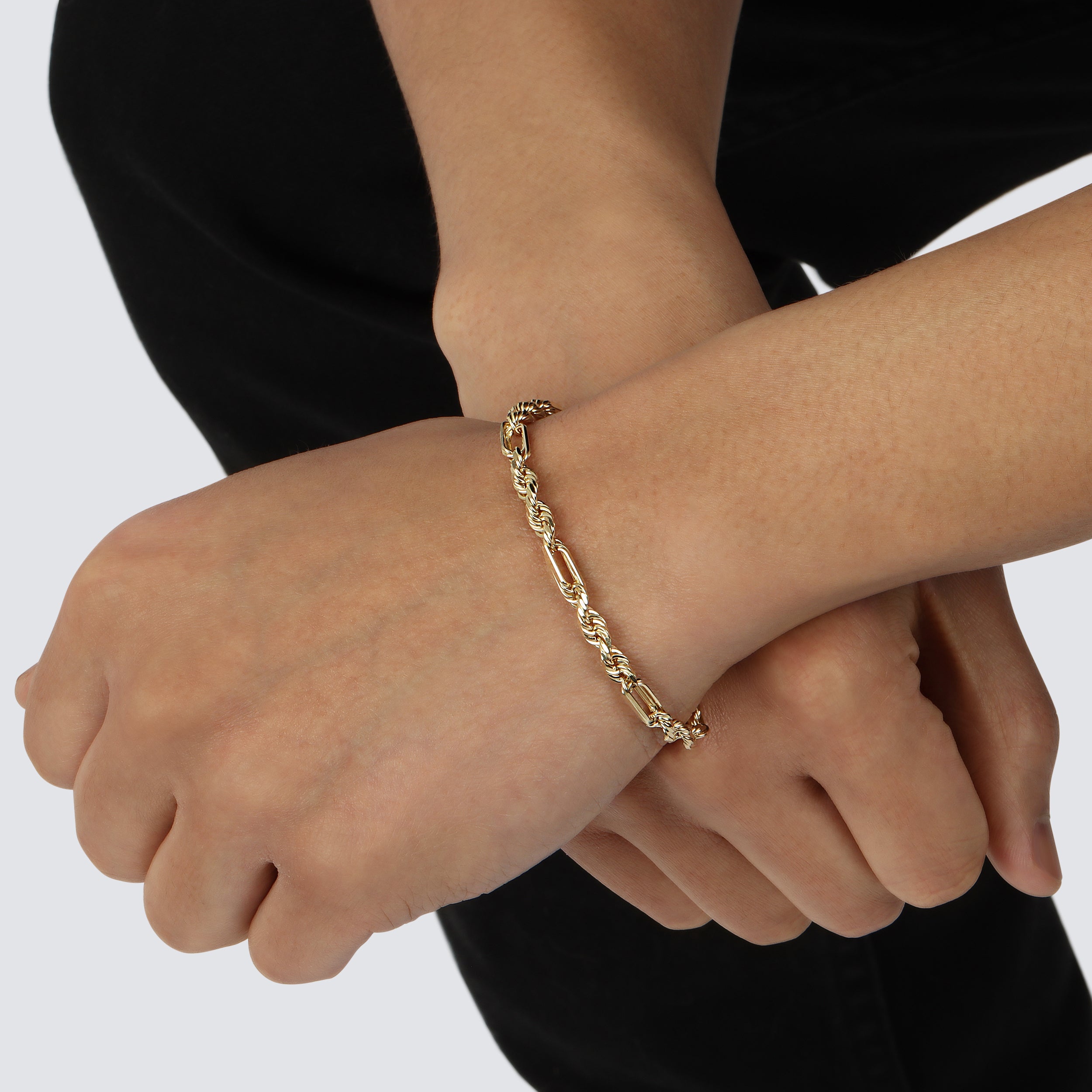 4mm figarope bracelet yellow gold solid gold 14k 14 karat