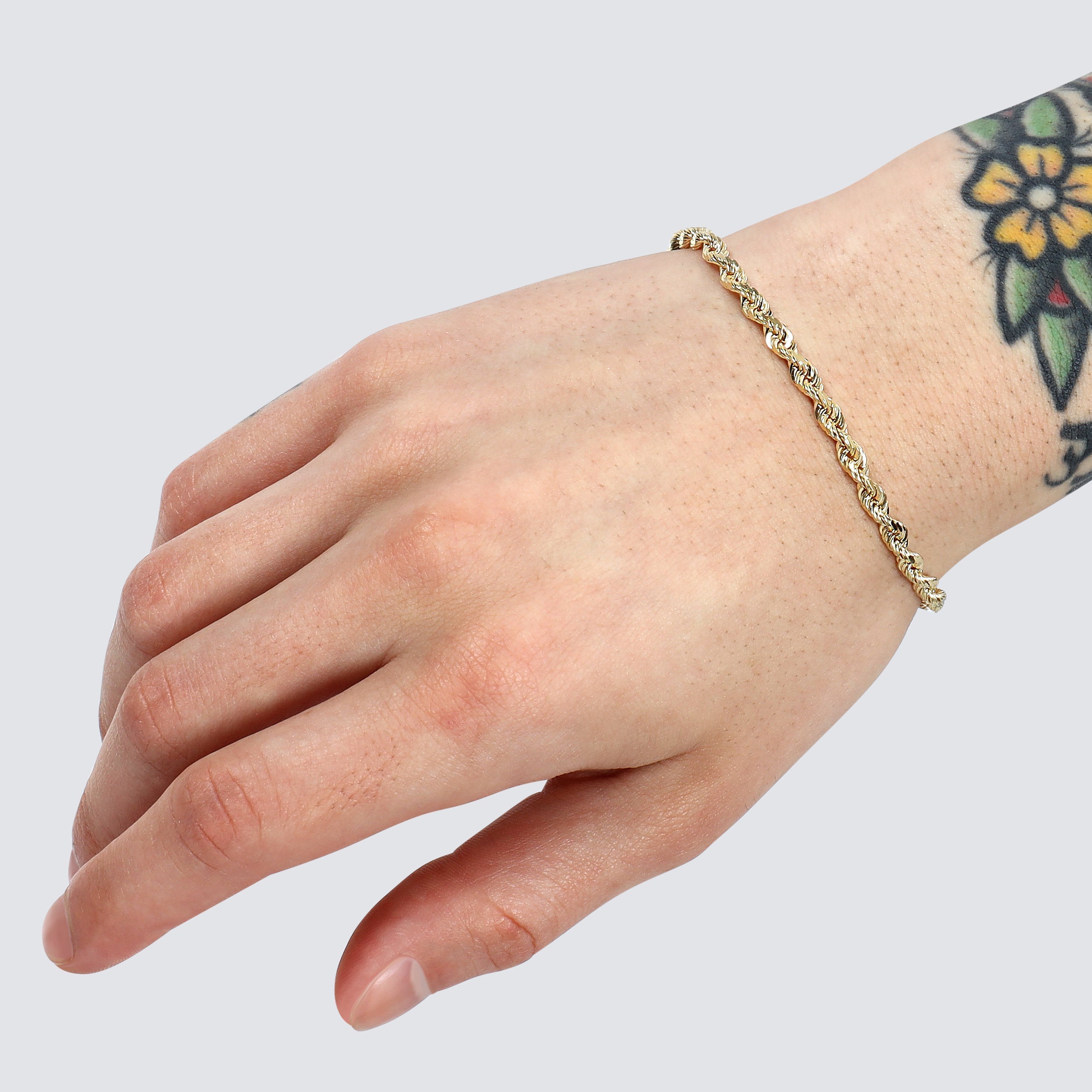 4mm rope bracelet solid gold 14k