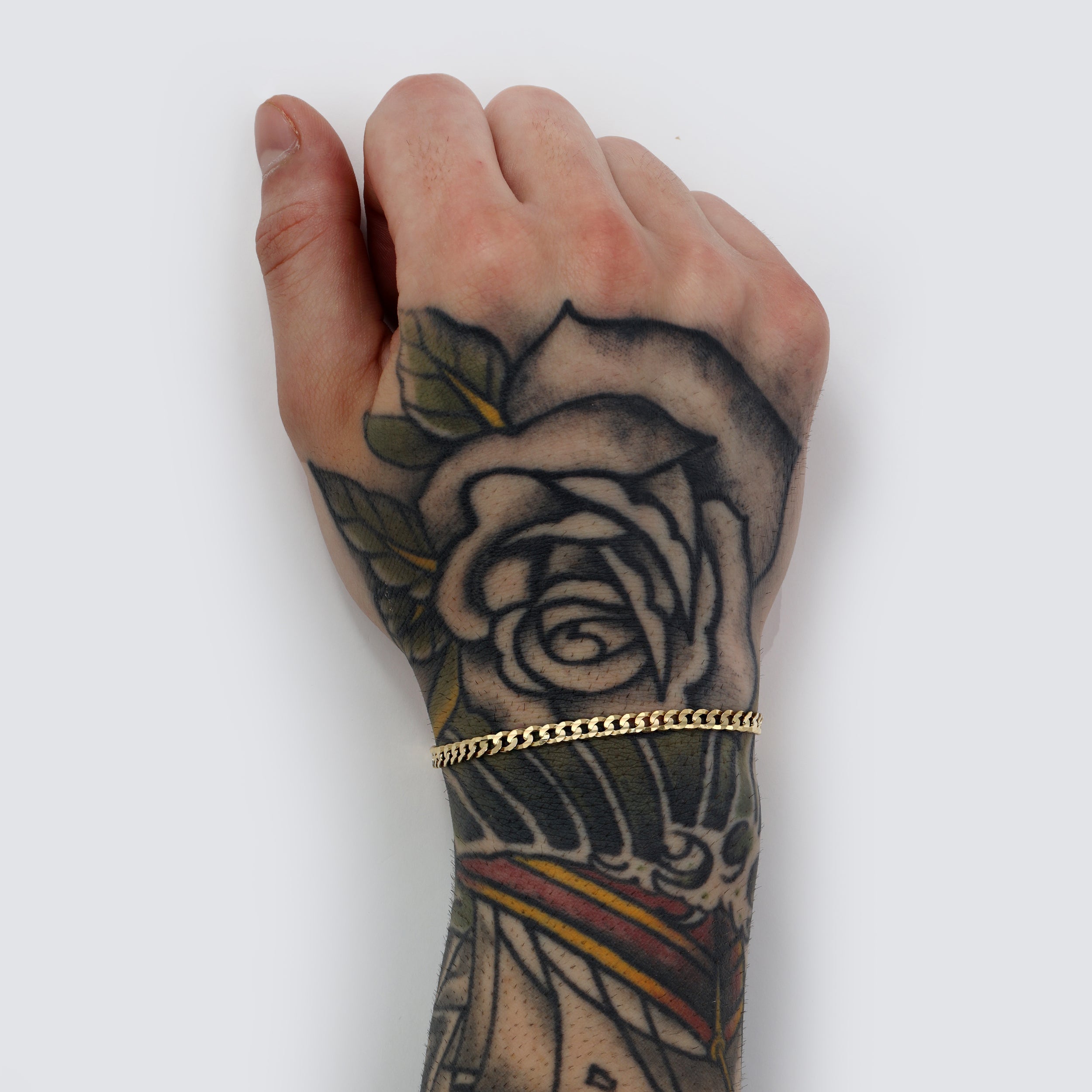 4MM Flat Curb Bracelet - Saints Gold