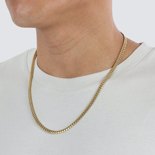 5mm miami chain solid gold cuban chain 14k, 18k, 22k