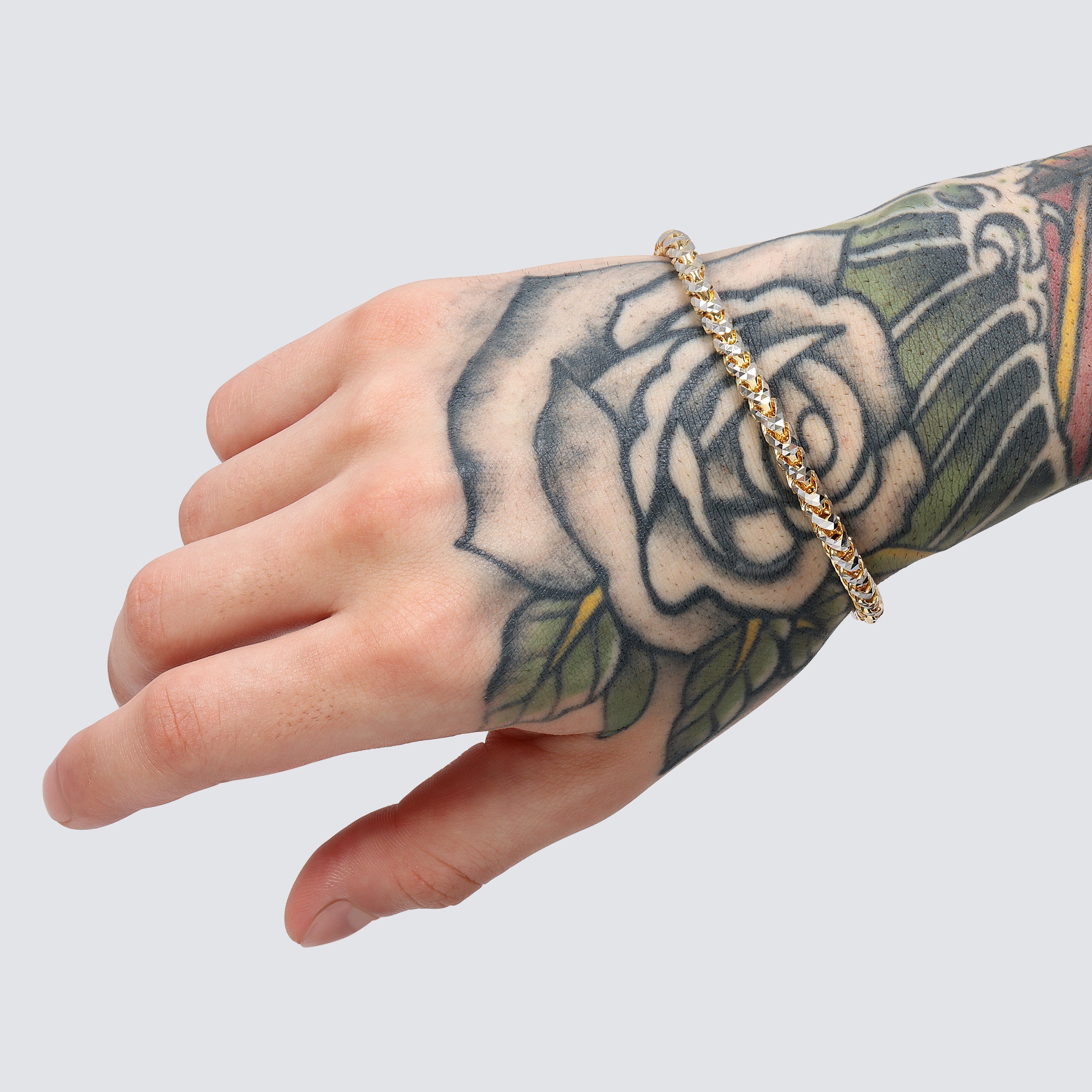 5mm saint franco bracelet solid gold prism cut