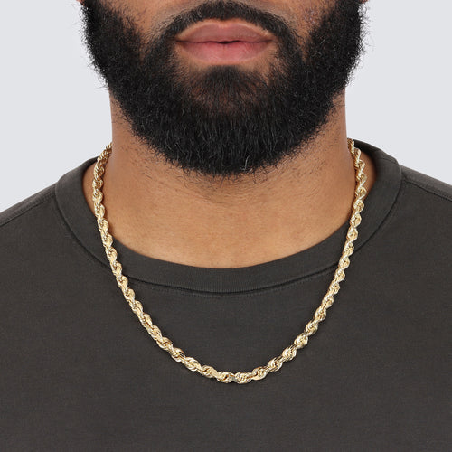 6.5MM Rope Chain (Diamond Cut) - Saints Gold