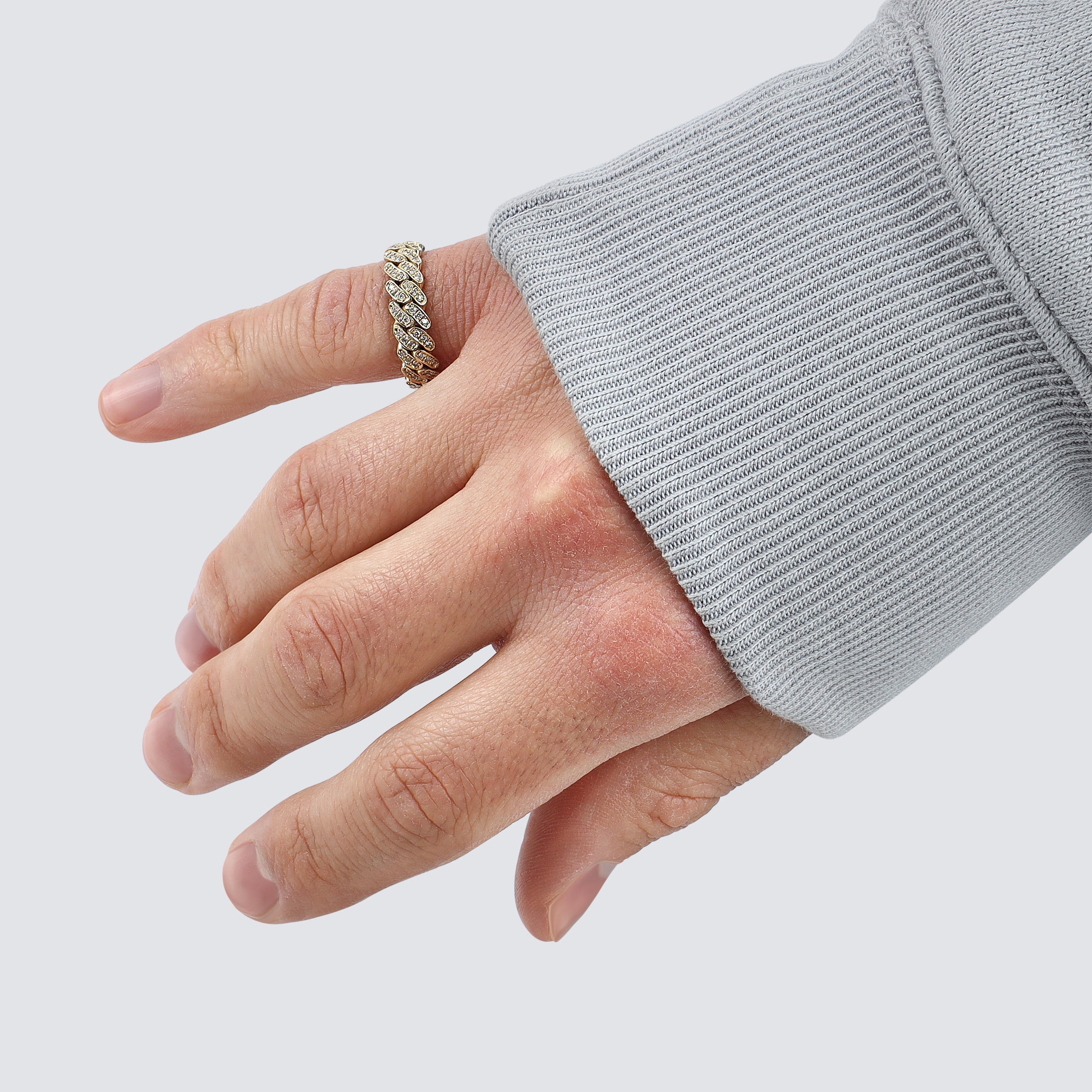 6MM Diamond Cuban Ring - Saints Gold