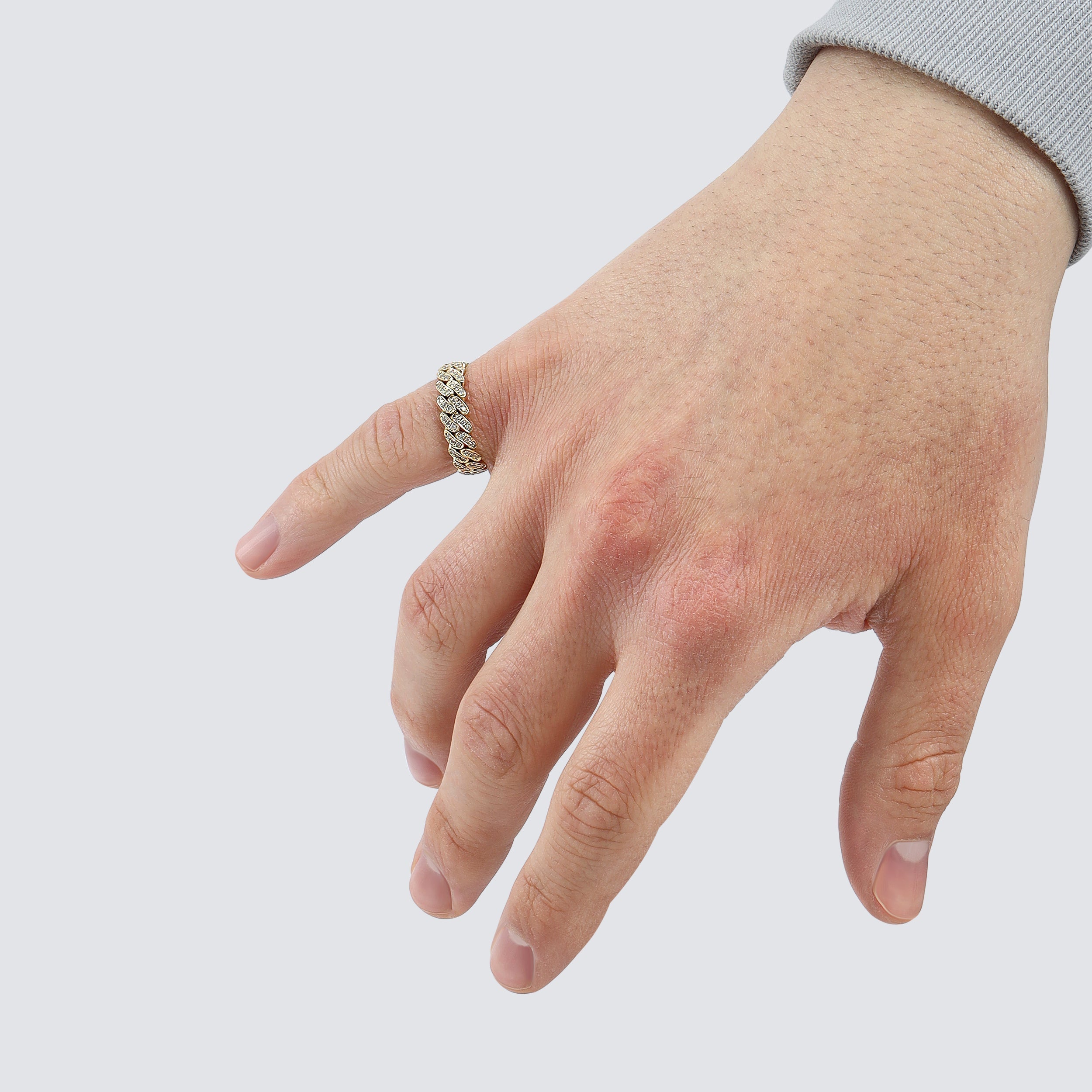 6MM Diamond Cuban Ring - Saints Gold