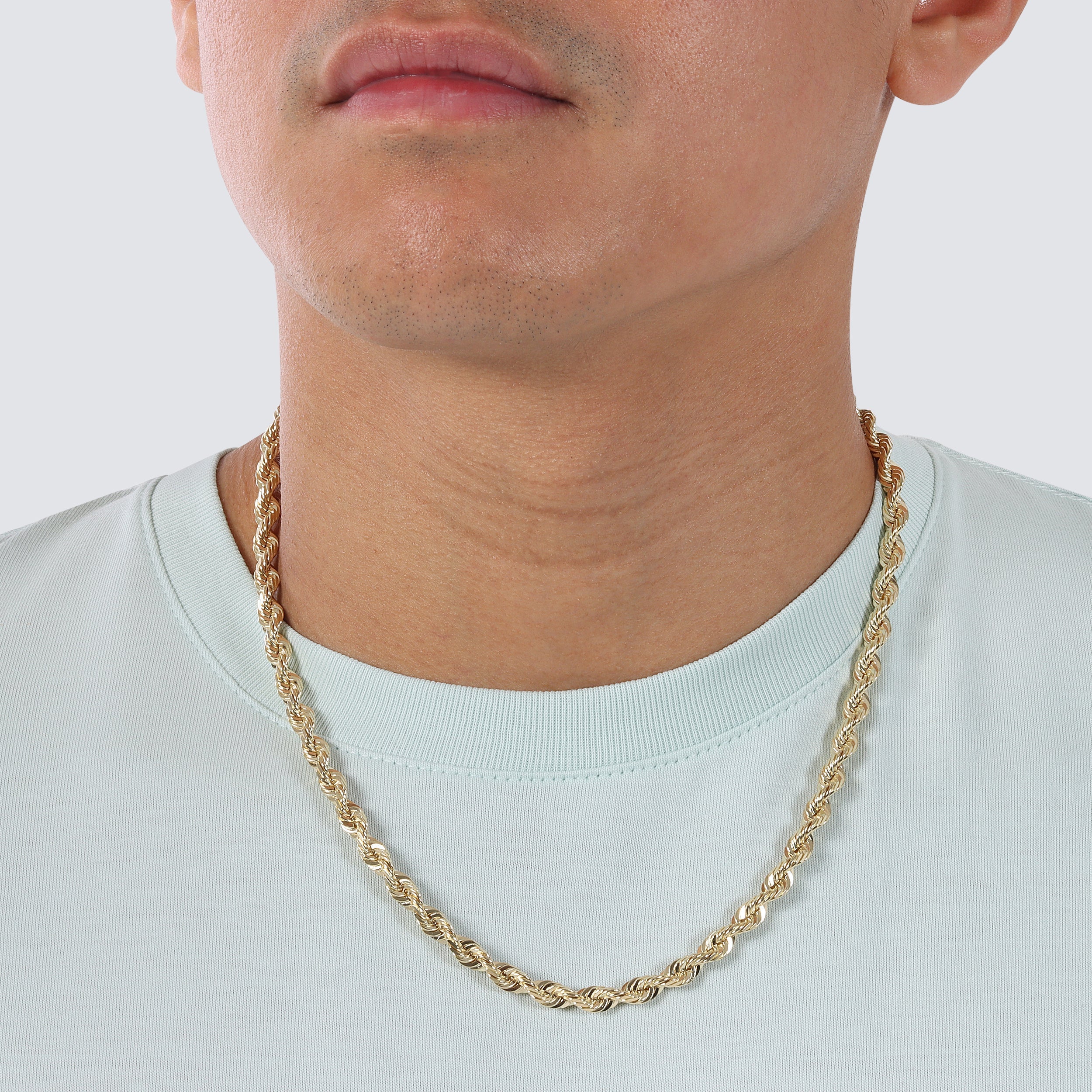 6mm solid gold rope chain solid gold yellow gold