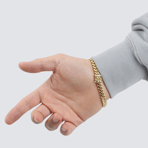 8mm miami cuban italy made in bracelet solid gold 14 karat 18k 18 mens bracelet bracelets jewelry box lock online