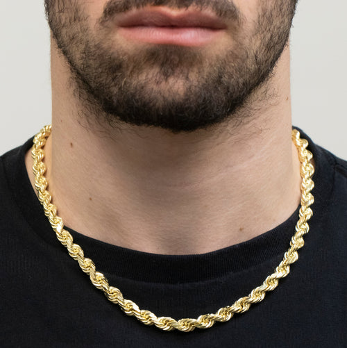 8mm solid gold diamond cut rope chain made in peru bbb stamp 14k