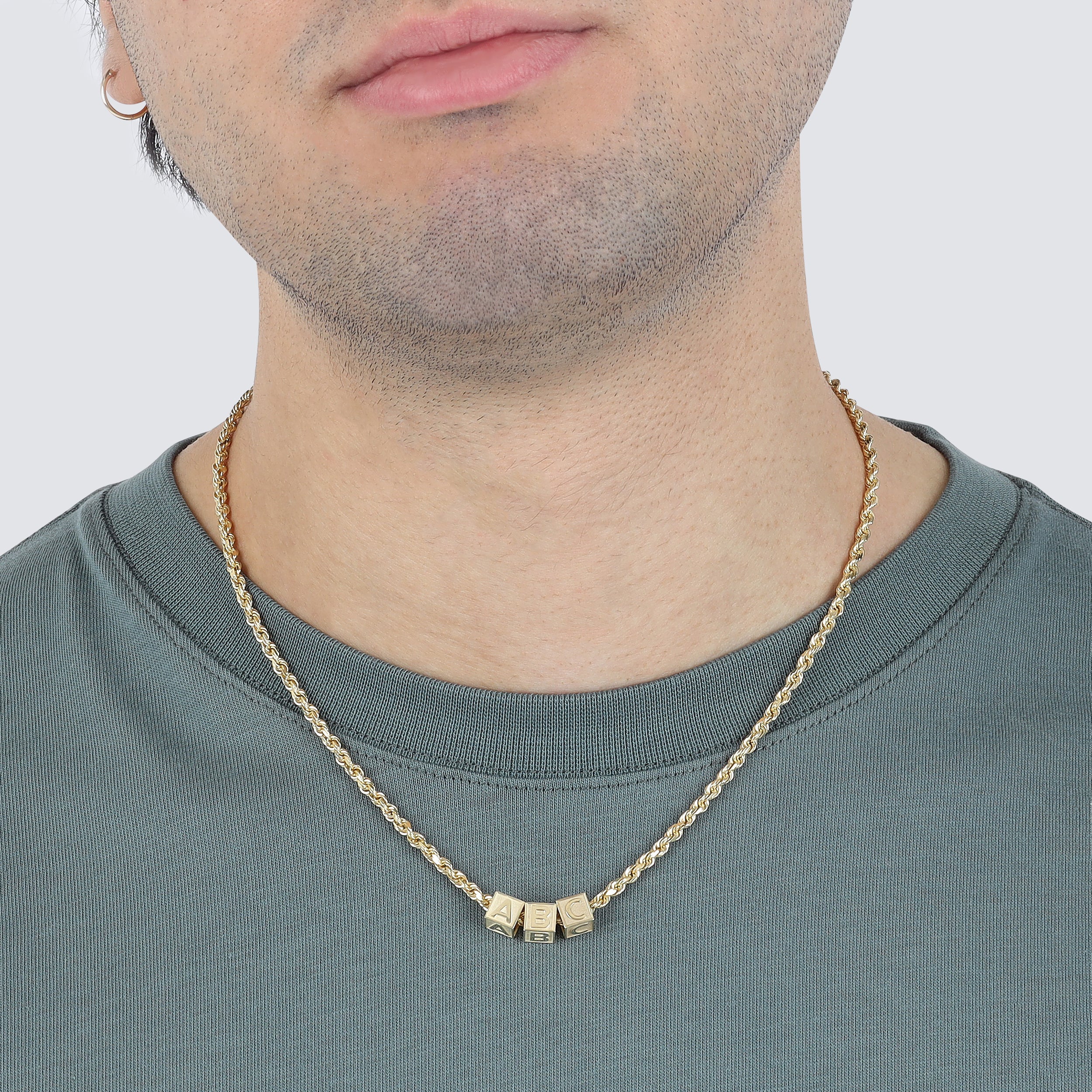 Initial Cube Pendant (small) - Saints Gold Co.