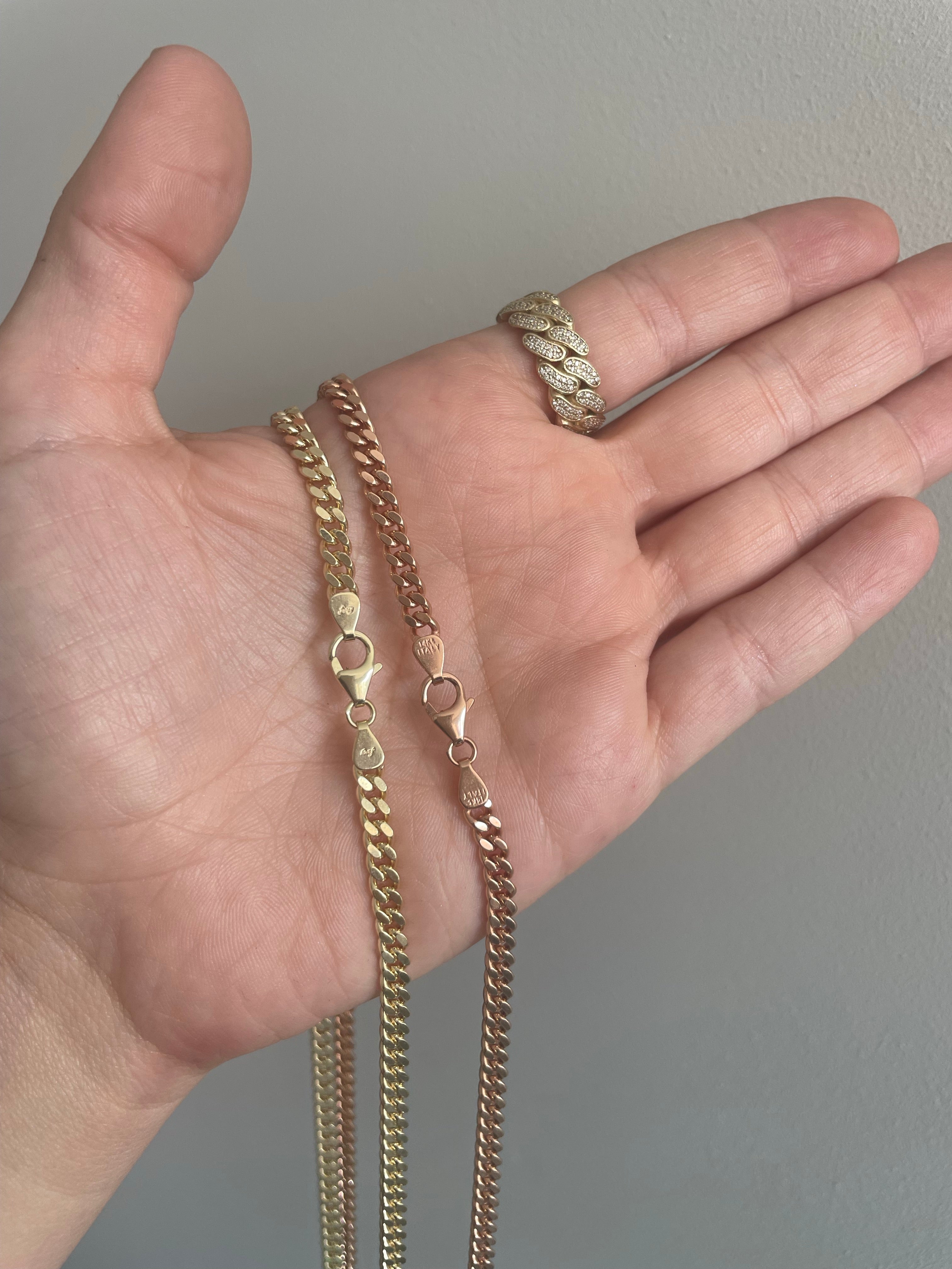 4.2MM Baby Curb Chain - Saints Gold