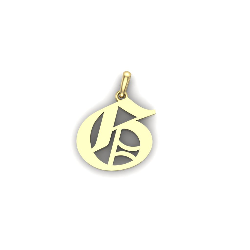 old english pendant charm solid gold 14k 14 karat pendants g letter initial