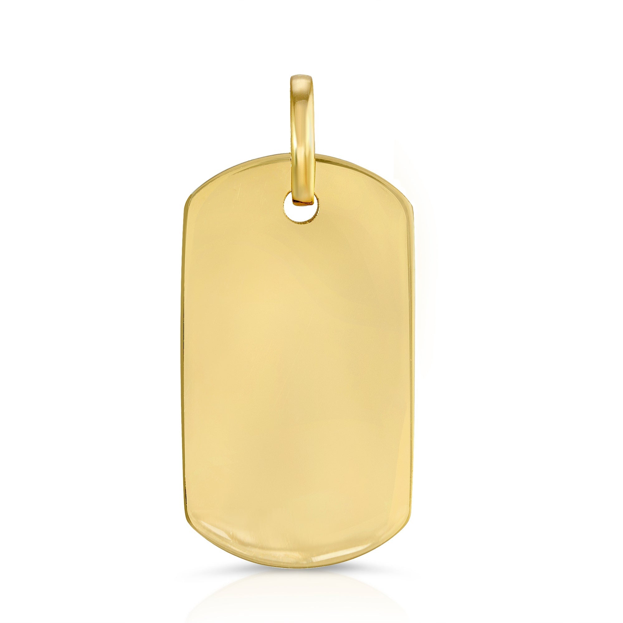 Mini Dog Tag Pendant For Men 14K Solid Gold Tag Pendant Punk Style without  chain
