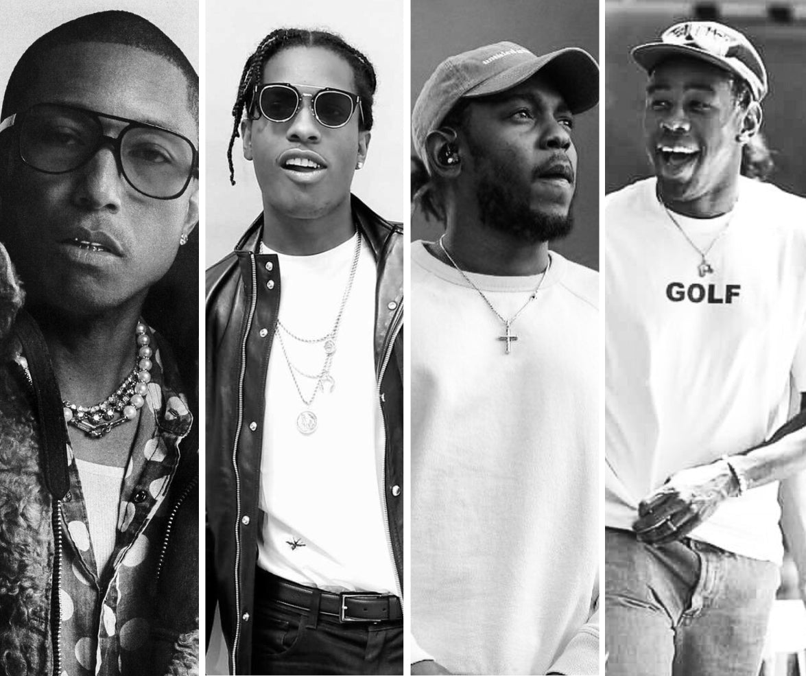 Stacked Gold Chain Looks Inspired by Hip-Hop Icons Pharrel, Asap Rocky, Kendrick Lamar & Tyler The Creator