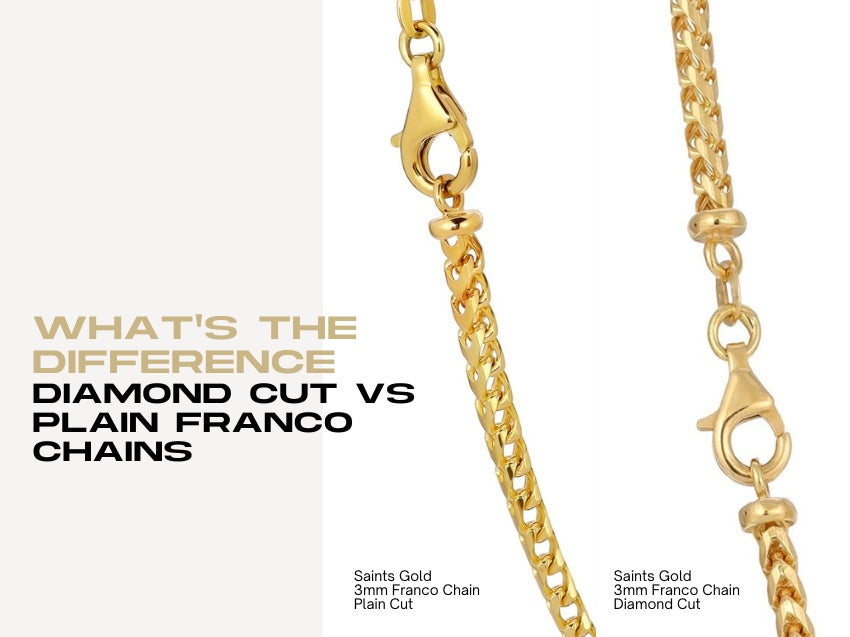 diamond cut franco plain compare and contrast difference between made in italy solid 14k 14 karat 18k 18 karat stamped chain chains mens 4.5mm 4mm