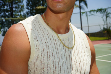 mens solid gold chains online 14k 18k 22k white knitted tank top crochet summer 