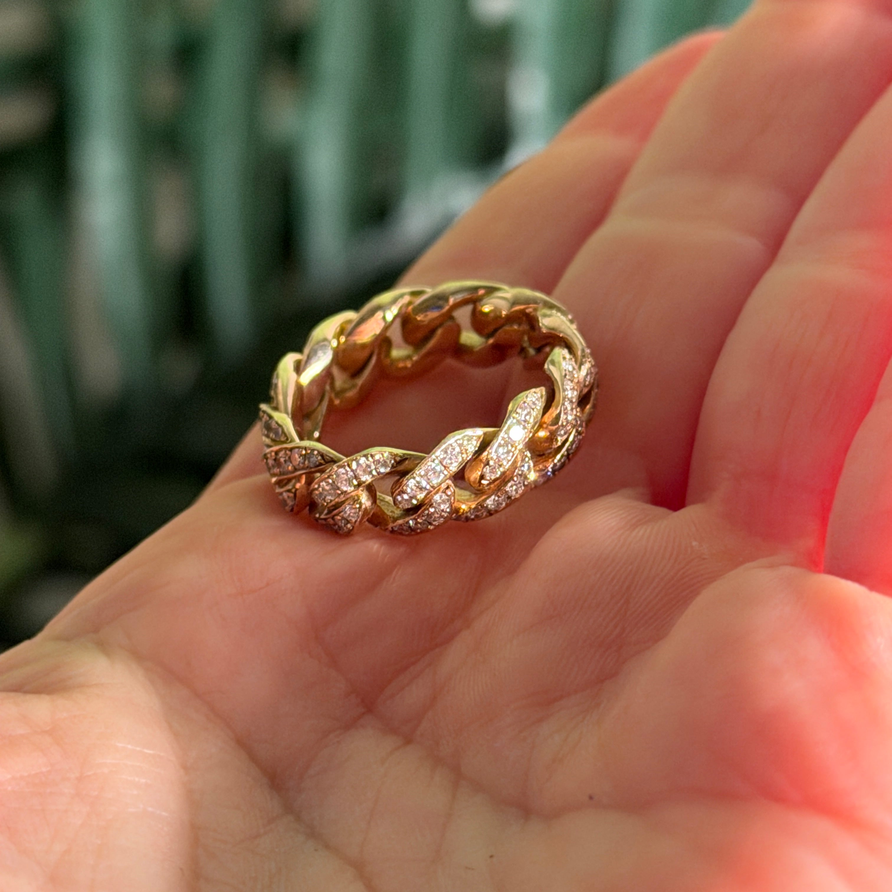 7MM Iced Out Diamond Miami Cuban Link Ring (Final Sale)