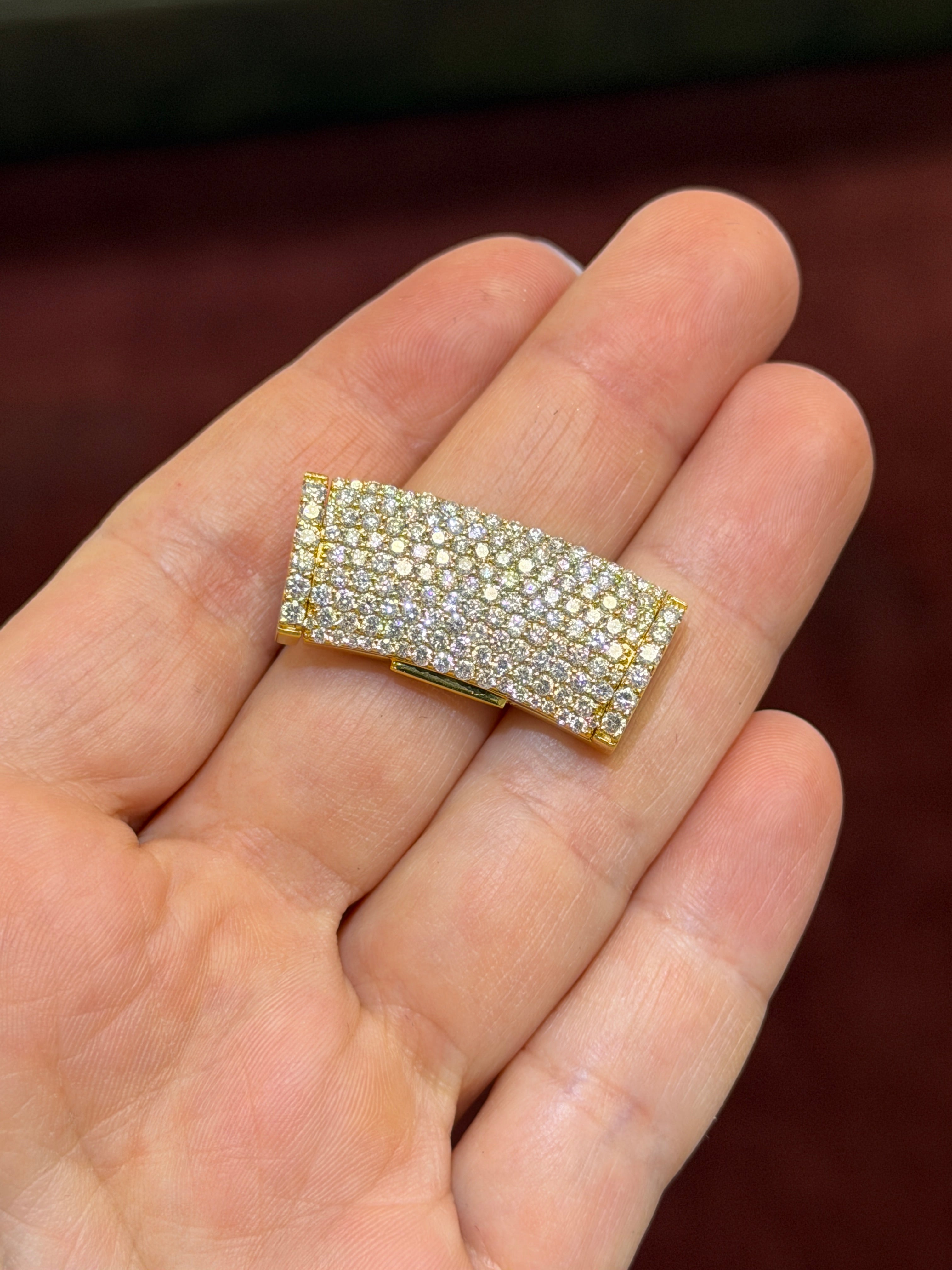 Natural Diamond Iced Out Curved Box Lock