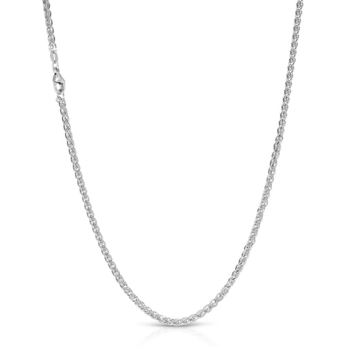 platinum chain necklace on a white background