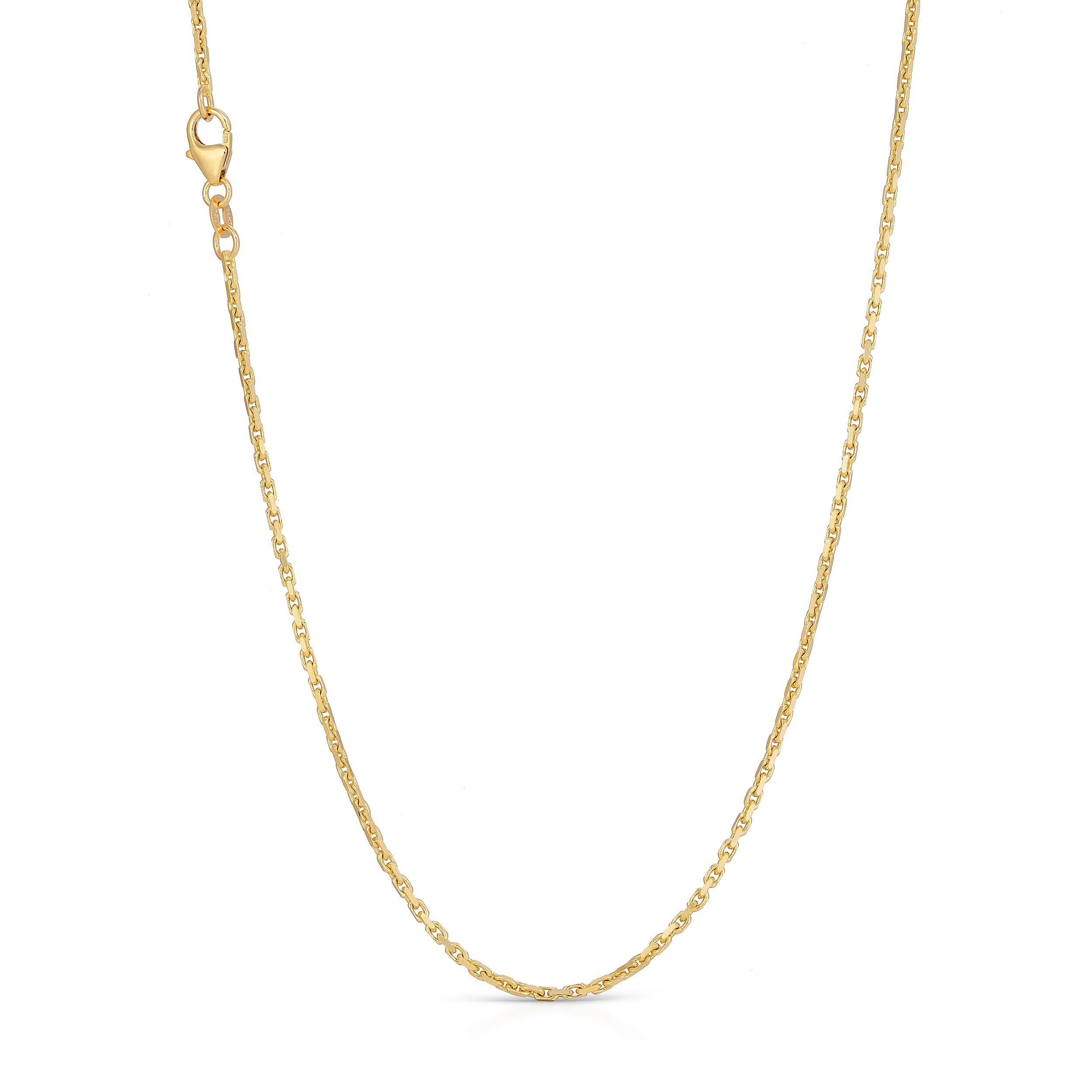 14k REAL Yellow Gold Solid Men's 6.5mm Flat Mariner Chain Necklace with Lob 14K REAL Solid Yellow Gold 1.50mm-10.00mm Diamond Cut ROPE Chain